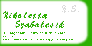 nikoletta szabolcsik business card